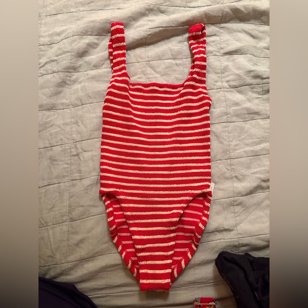 NWT Hunza G square neck striped one piece